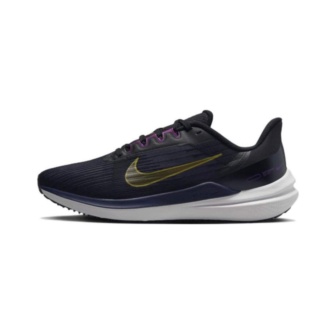 Nike Air Winflo 9 Running Shoes Black Blue Gold DD6203-007