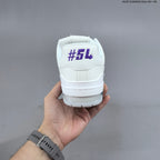 Louis Vuitton White Low-Top Sneakers with Blue Accents