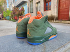 Air Jordan 5 High-Top Sneakers Green and Orange