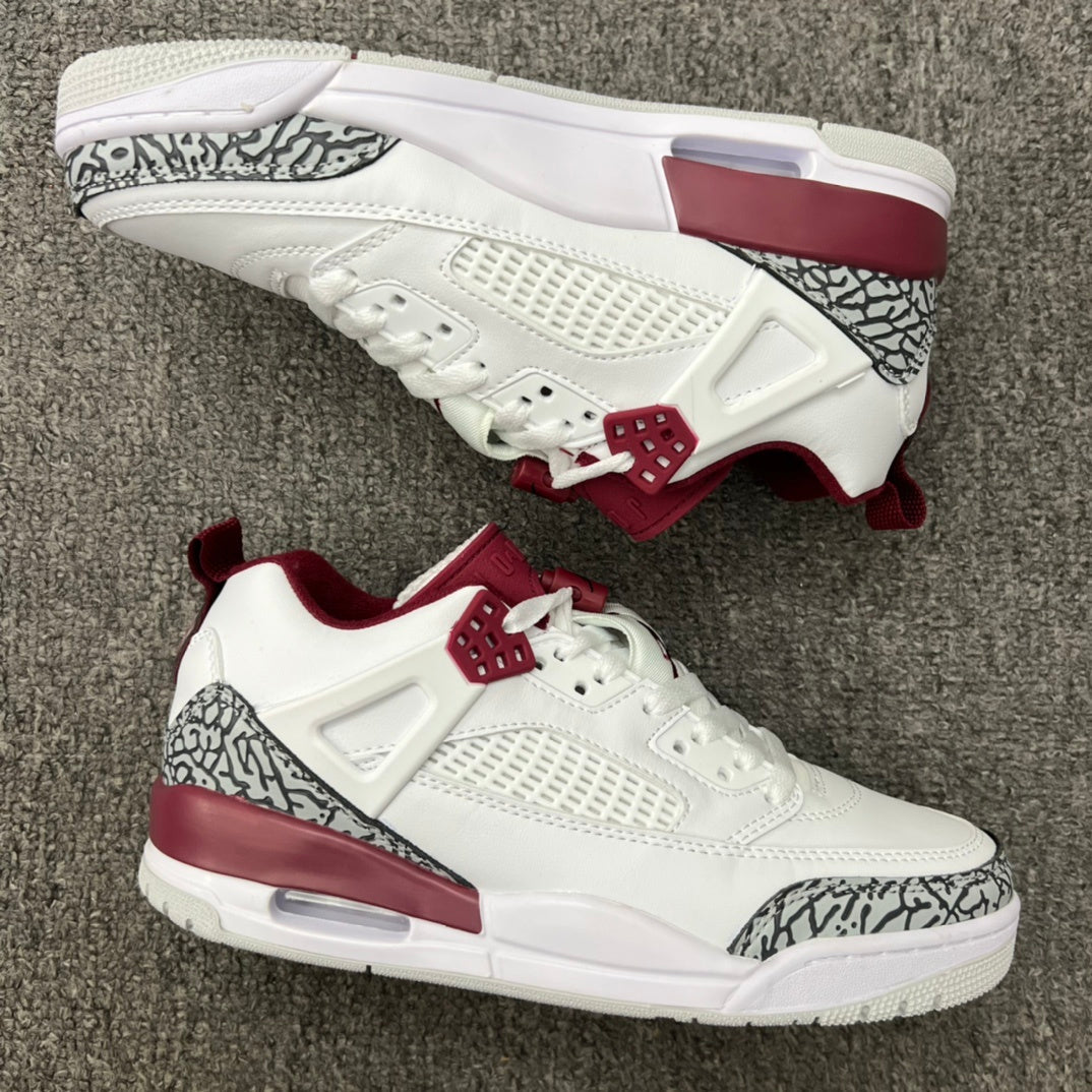 Air Jordan Spizike Low White and Burgundy Sneakers FQ1759-106