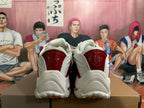 White and Red Sculpted Sneakers