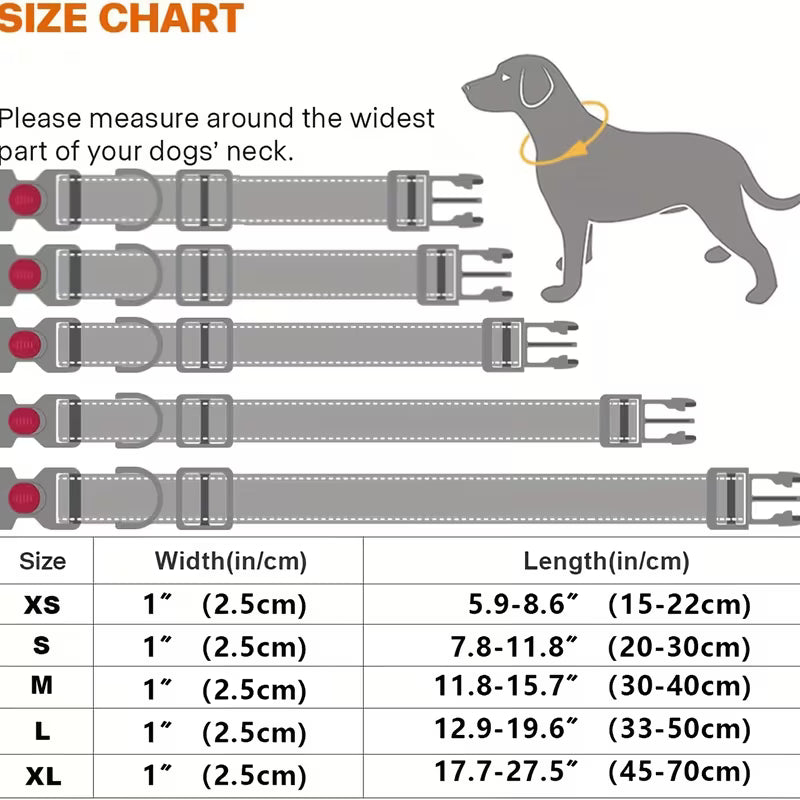 Reflective Dog Collar with Safety Buckle – Adjustable Soft Neoprene Padded Breathable Nylon for Small, Medium & Large Dogs