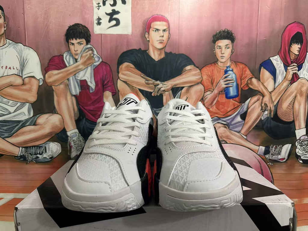 Jordan White Black Red Basketball Sneakers