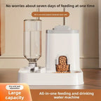 Automatic Pet Water Fountain with Built-In Food Bowl