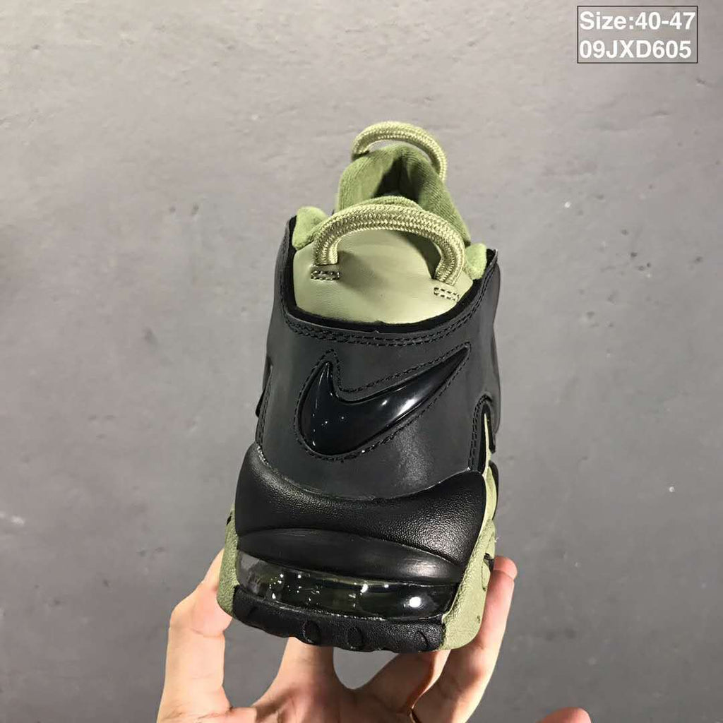 Nike Air More Uptempo Sneakers in Olive and Black