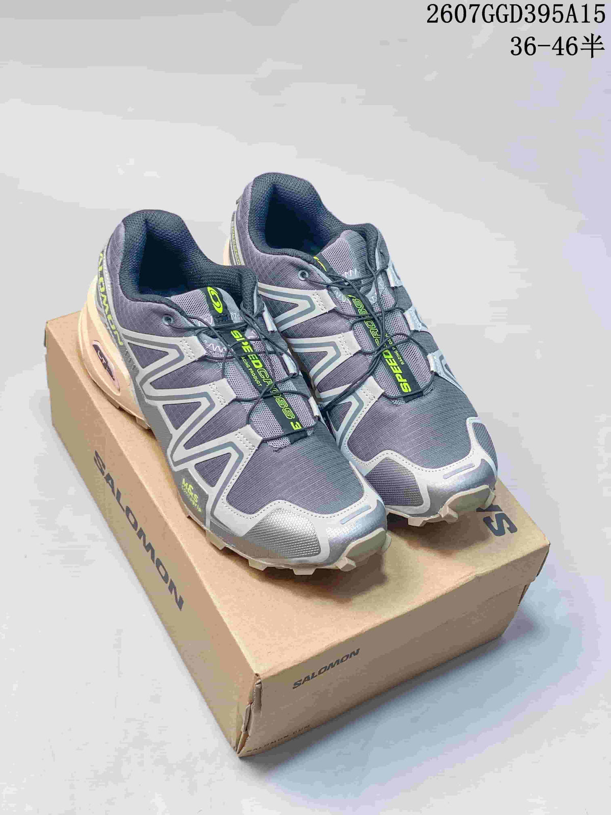 Salomon SPEEDCROSS 3 Trail Running Shoes Gray Lime 2607GGD395A15