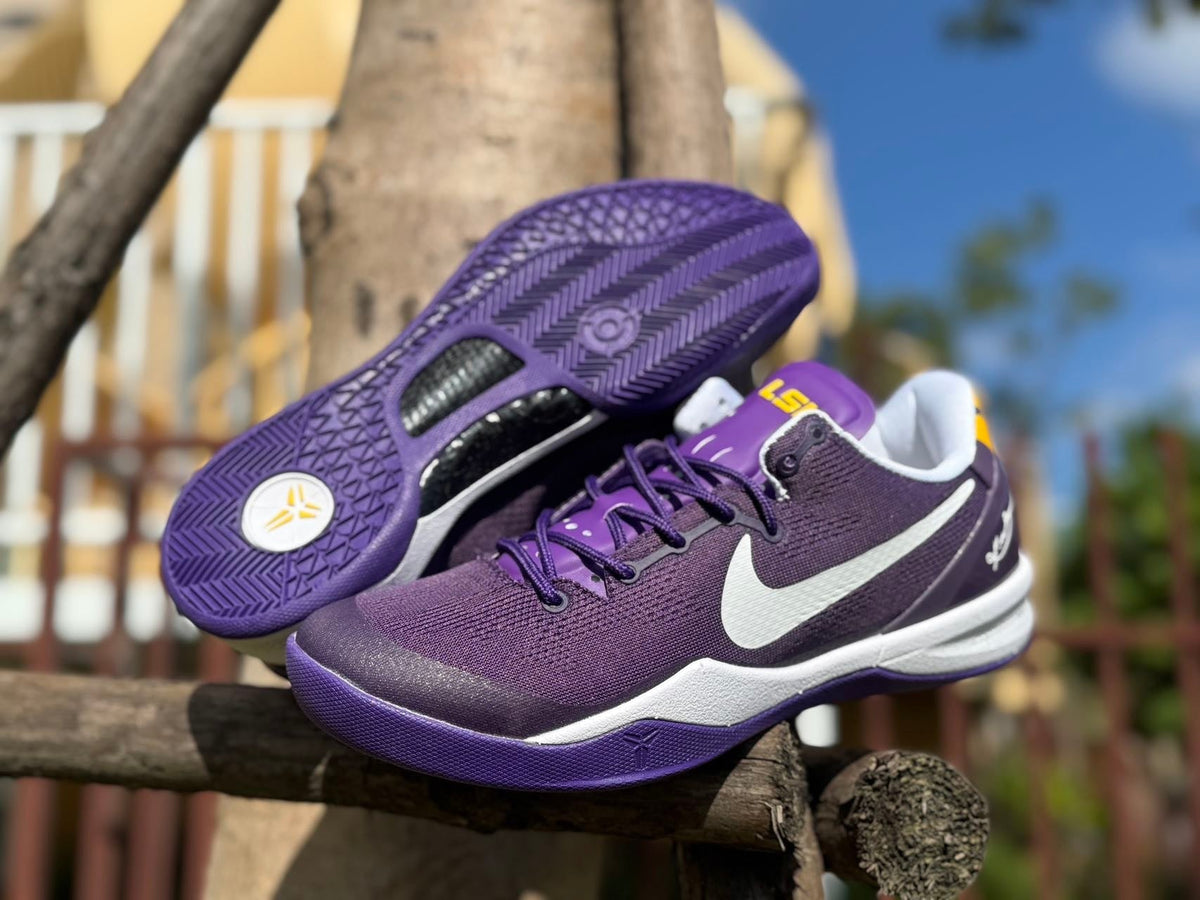Nike Kobe 8 LSU Away Basketball Shoes, Purple and Gold