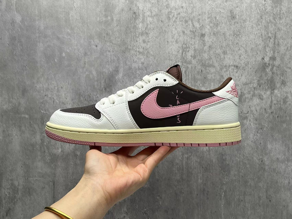 Jordan 1 Low Travis Scott Pink Brown Sneakers