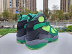 Jordan 8 High-Top Sneakers in Green, White and Grey