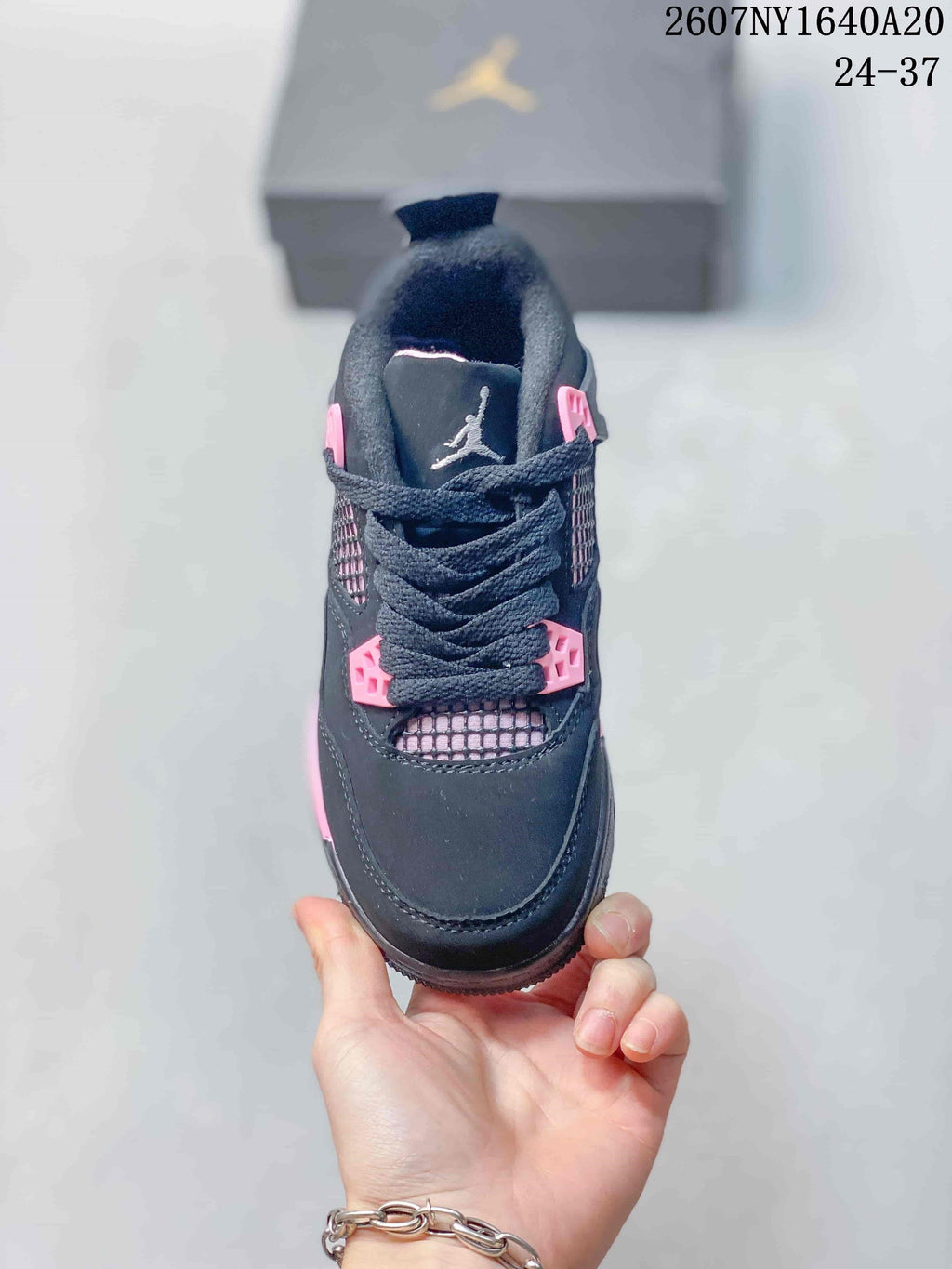 Jordan Panda Low-Top Kids Basketball Sneakers Black Pink