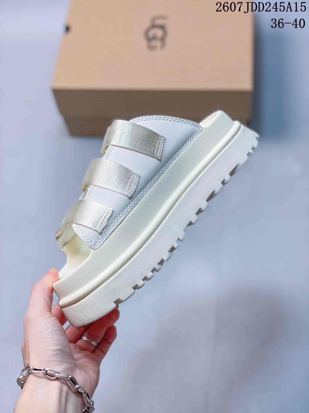 UGG GoldenGlow Slide Sandals in White