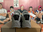 Grey and Black Basketball Sneakers with Sculpted Side Panels