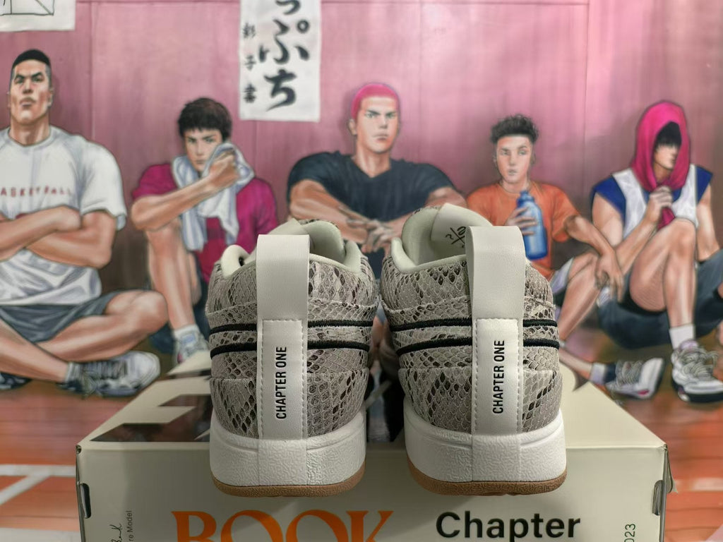 Nike Book 1 Gray Snakeskin-Pattern Sneakers