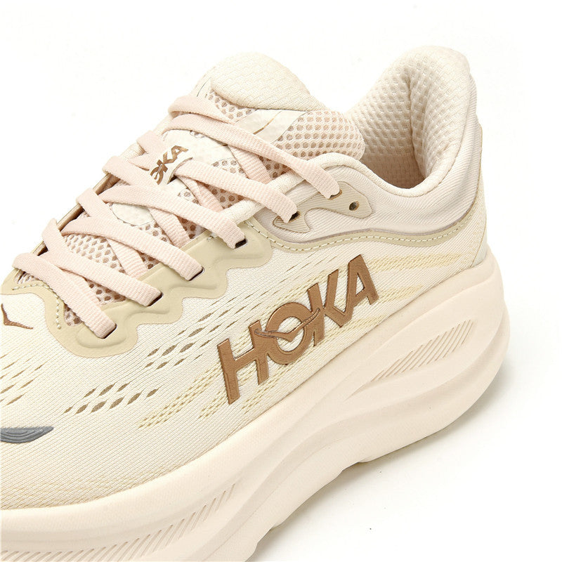 HOKA Bondi 9 Beige Running Shoes