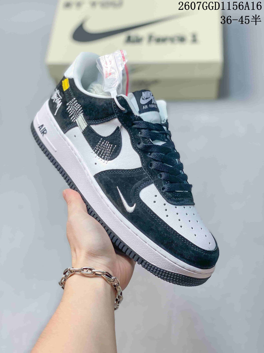 Nike Air Force 1 Black White Sneakers 2607GGD1156A16