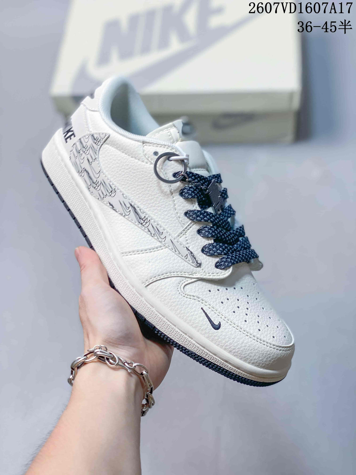Jordan 1 Low Graphic Sneakers White Dark Details 2607VD1607A17