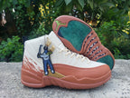Air Jordan 12 High-Top Sneakers in Black and Burgundy