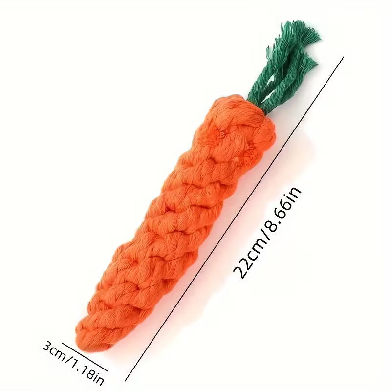 Bite-Resistant Carrot Rope Knot Dog Toy – Interactive Chew & Teething Toy for Medium Dogs