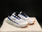 On Cloudmonster Sneakers in Mist White and Blue