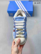 Adidas Superstar II Sneakers Blue and Burgundy