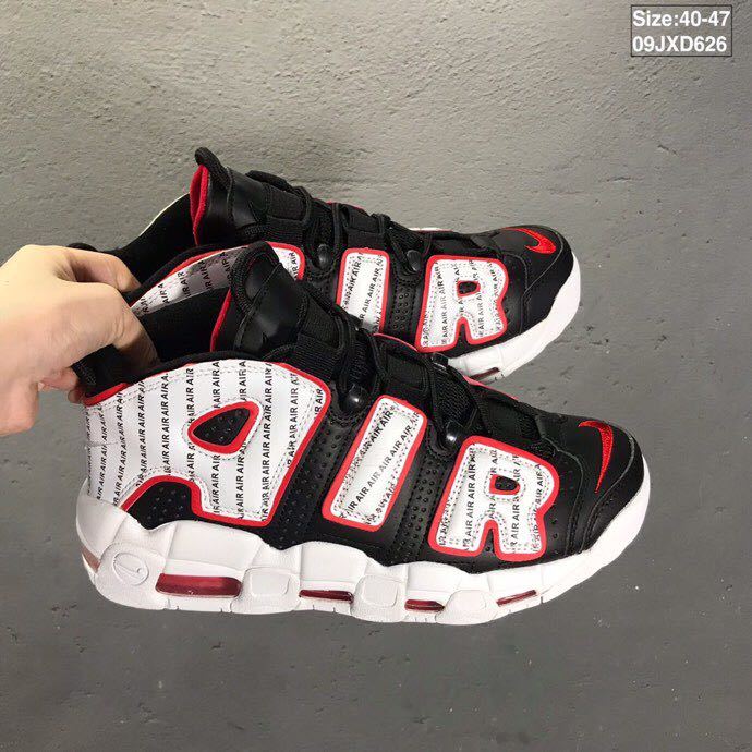 Nike Air More Uptempo Black Red White Sneakers