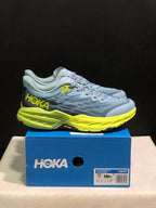 HOKA Speedgoat 5 Trail Running Shoes, Blue and Lime
