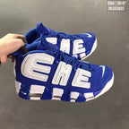 Nike Air More Uptempo White Blue Basketball Sneakers 09JXD823
