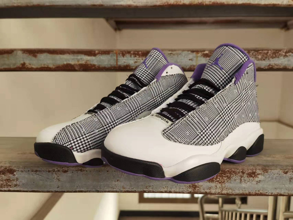 Jordan Air Jordan 13 Sneakers in Black, White and Purple