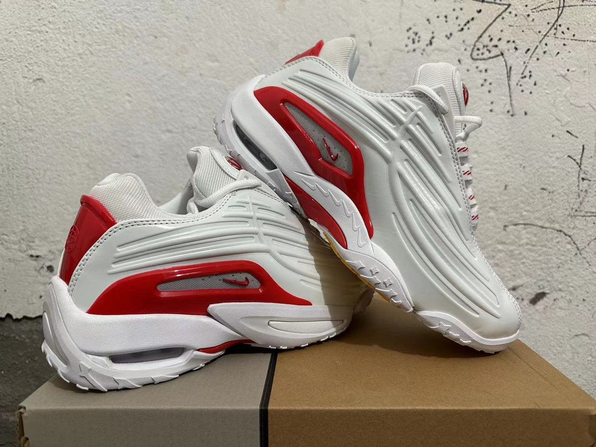 White and Red Athletic Sneakers