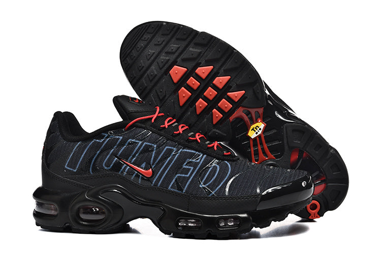 Nike Air Max Plus Black Graphic Sneakers Red Accents