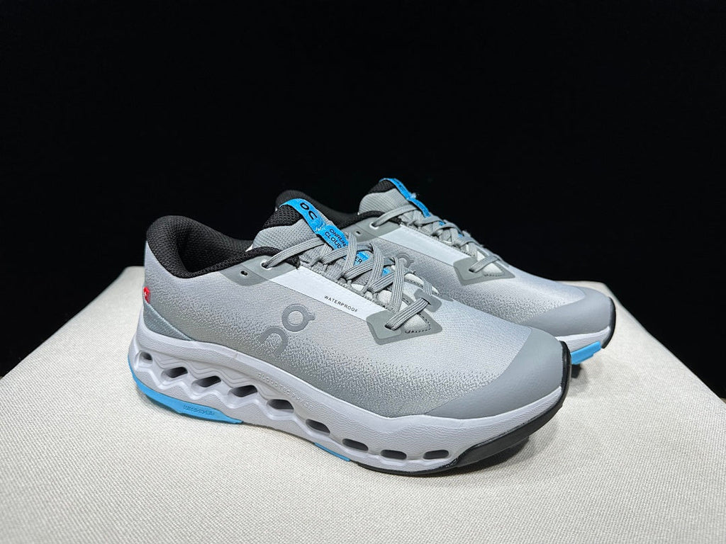 On Cloudsurfer Trail 2 Waterproof Trail Running Shoes Gray Blue