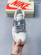 Nike SB Dunk Low LV-Print Sneakers White Gray