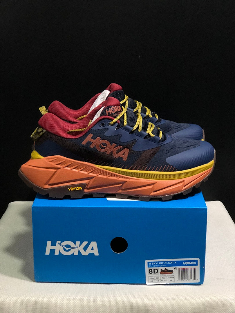 HOKA Skyline Float X Trail Sneakers Navy Orange