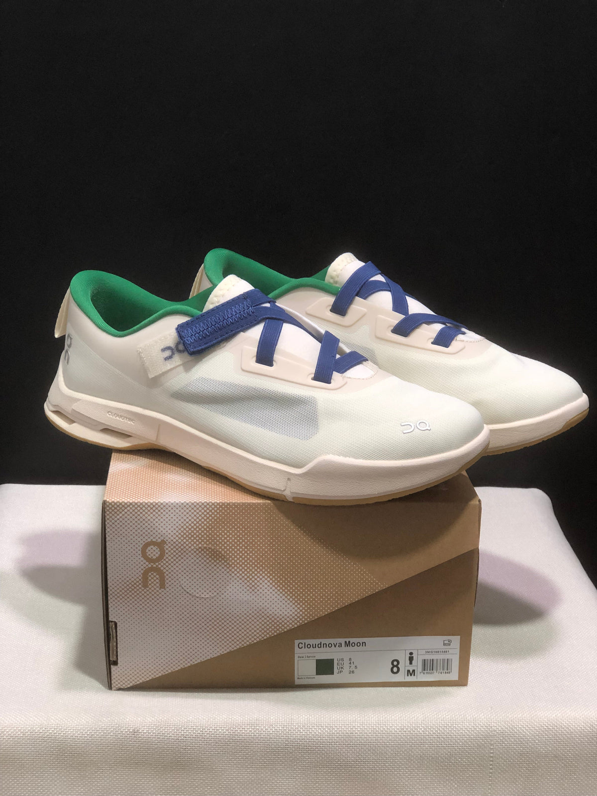 On Cloudnova Moon Sneakers White Blue Green
