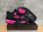 Jordan 4 Retro Sneakers in Ivory and Black Pink