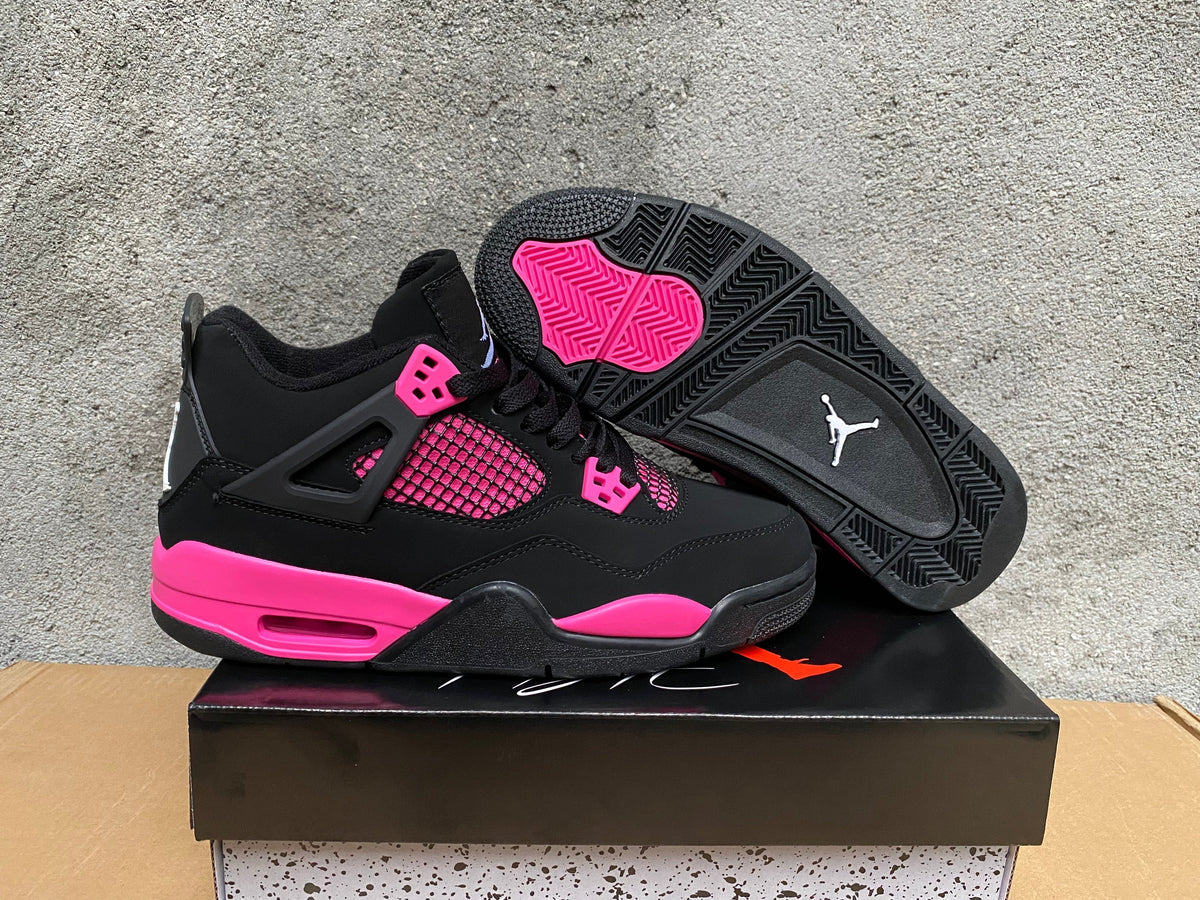 Jordan 4 Retro Sneakers in Ivory and Black Pink