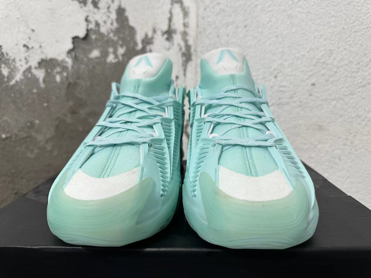 Mint Green Basketball Sneakers with Sculpted Side Cages