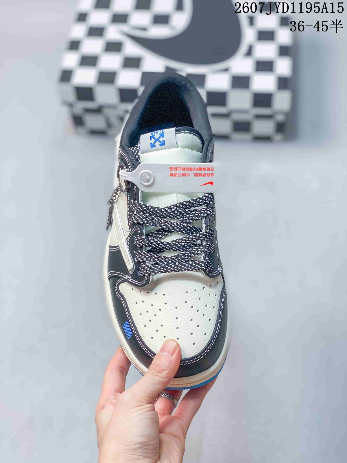 Jordan Air Jordan 1 Low White Black Blue Sneakers 2607JYD1195A15