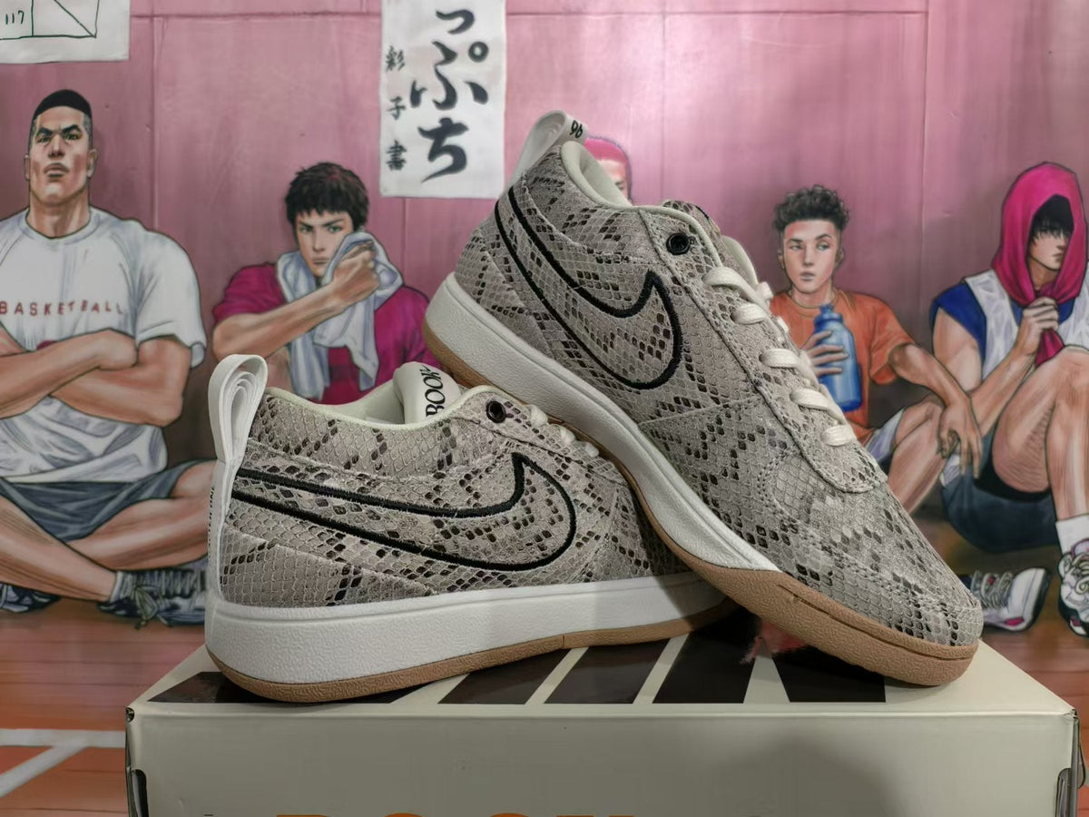Nike Book 1 Gray Snakeskin-Pattern Sneakers