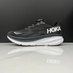 HOKA Clifton 9 Black and White Running Shoes