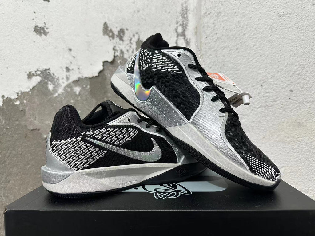 Nike Black and Silver Basketball Shoes