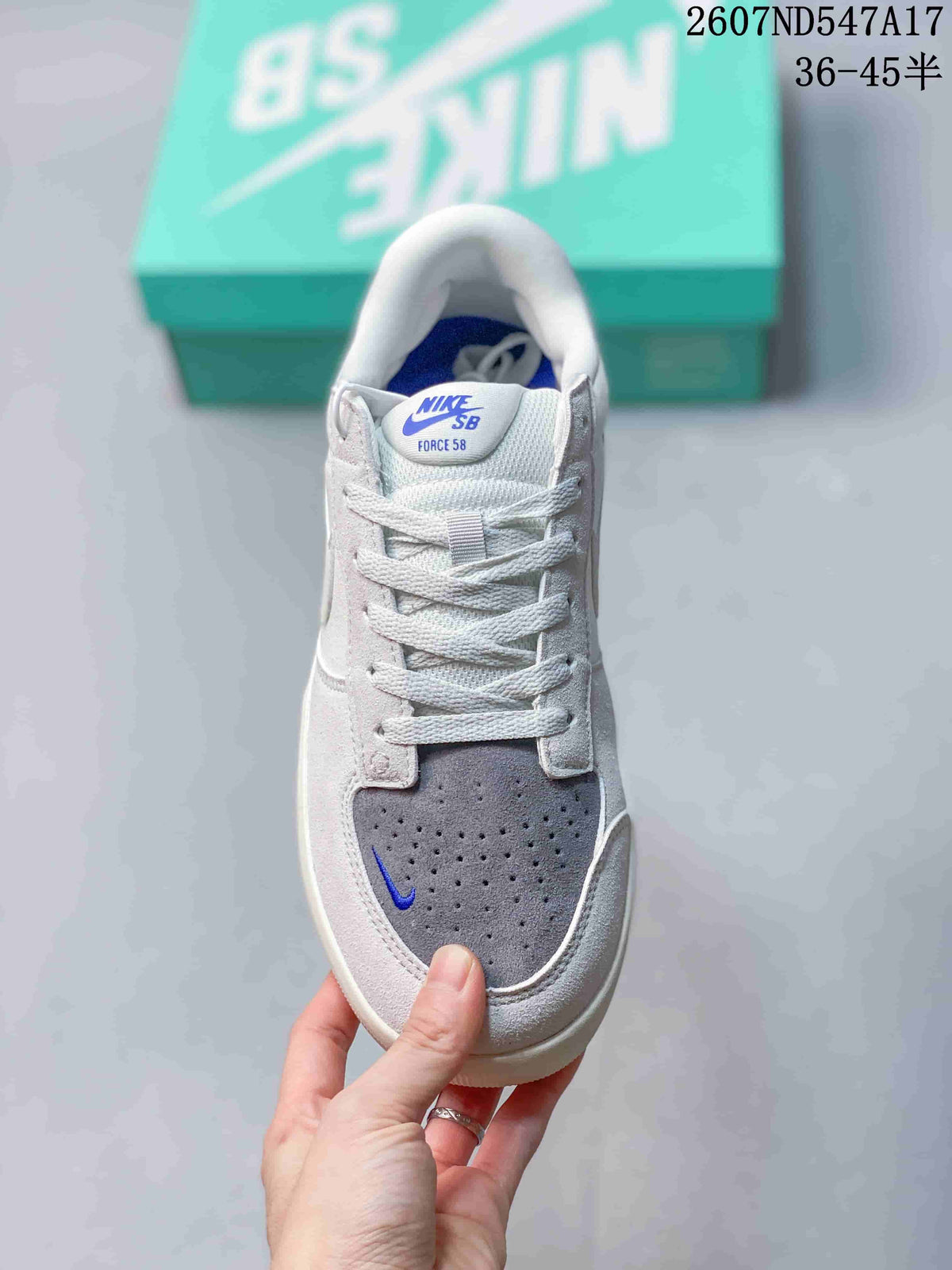 Nike SB Force 58 White Grey Blue Sneakers