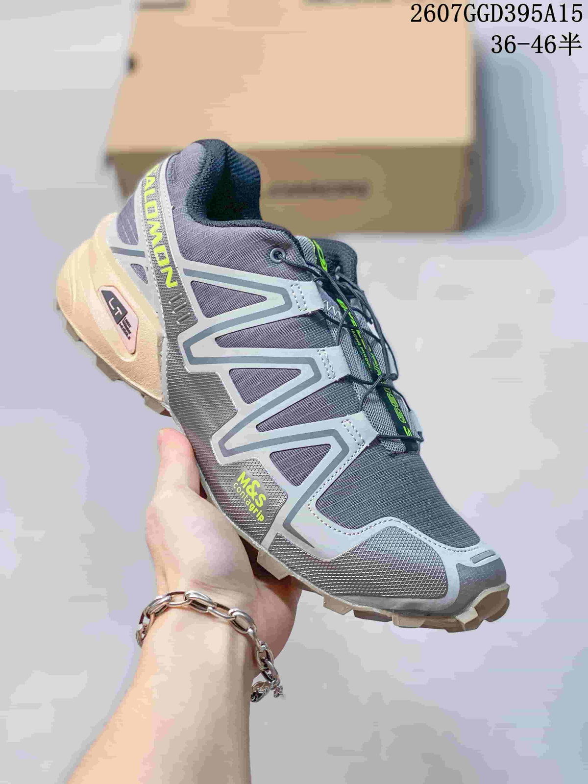 Salomon SPEEDCROSS 3 Trail Running Shoes Gray Lime 2607GGD395A15