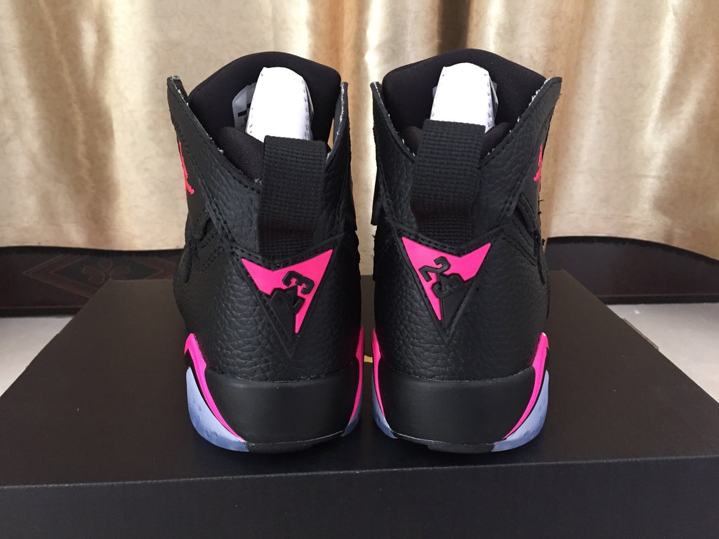 Jordan Air Jordan 7 Black and Pink High-Top Sneakers