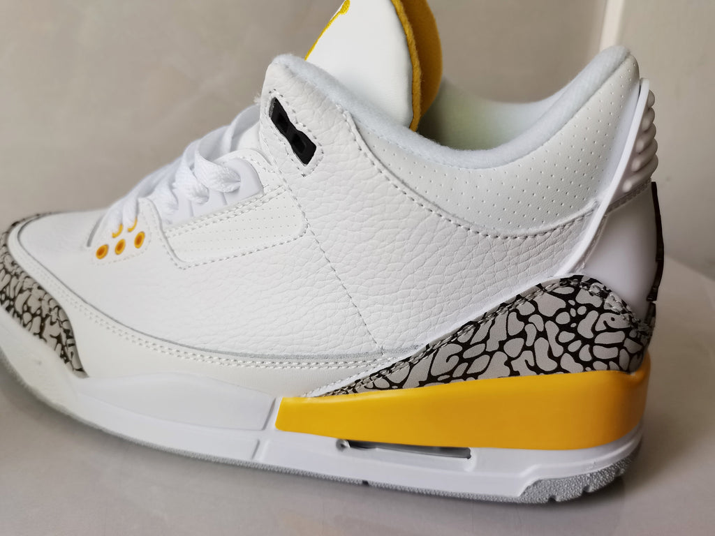 Jordan Air Jordan 3 Retro White and Yellow Sneakers