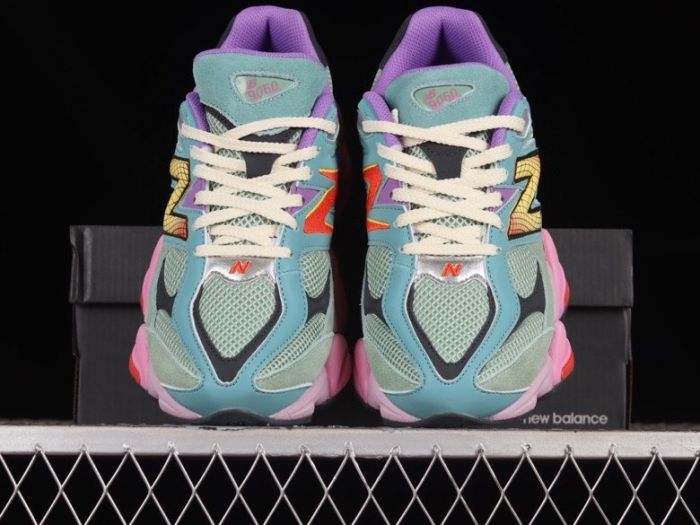 New Balance 9060 WRB Sneakers in Mint and Pink