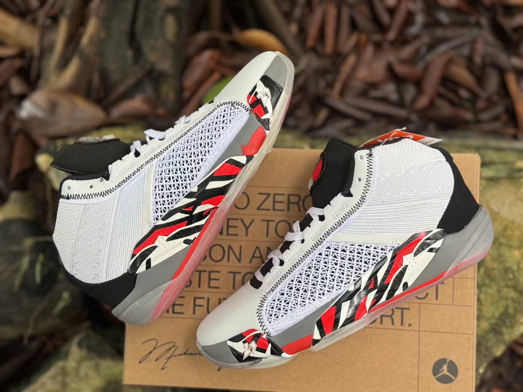 Jordan XXXVIII Basketball Shoes White Black Red