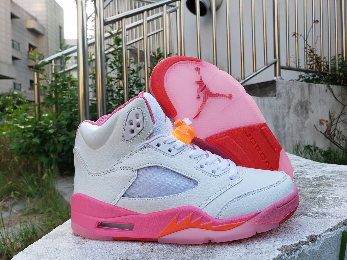 Jordan 5 Retro White Peach Pink Sneakers