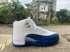 Jordan Air Jordan 12 High Sneakers White and Navy