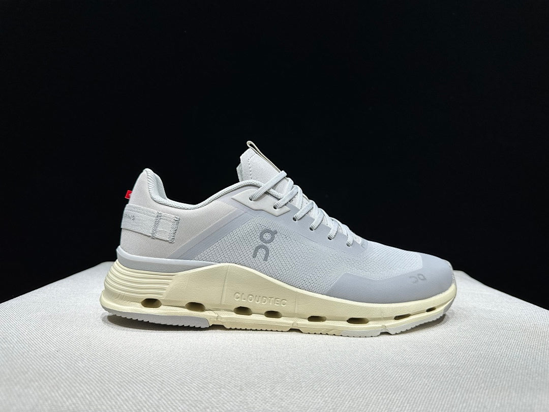 On Cloudnova Form 2 Sneakers, Gray and Cream